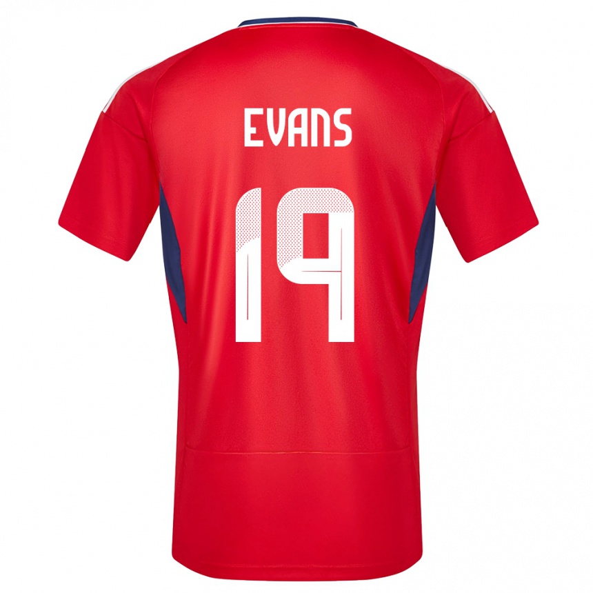 ילדים כדורגל קוסטה ריקה Jordy Evans #19 אָדוֹם ג'רזי ביתית 24-26