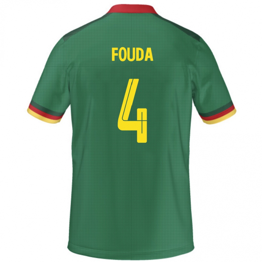 ילדים כדורגל קמרון Junior Fouda #4 יָרוֹק ג'רזי ביתית 24-26