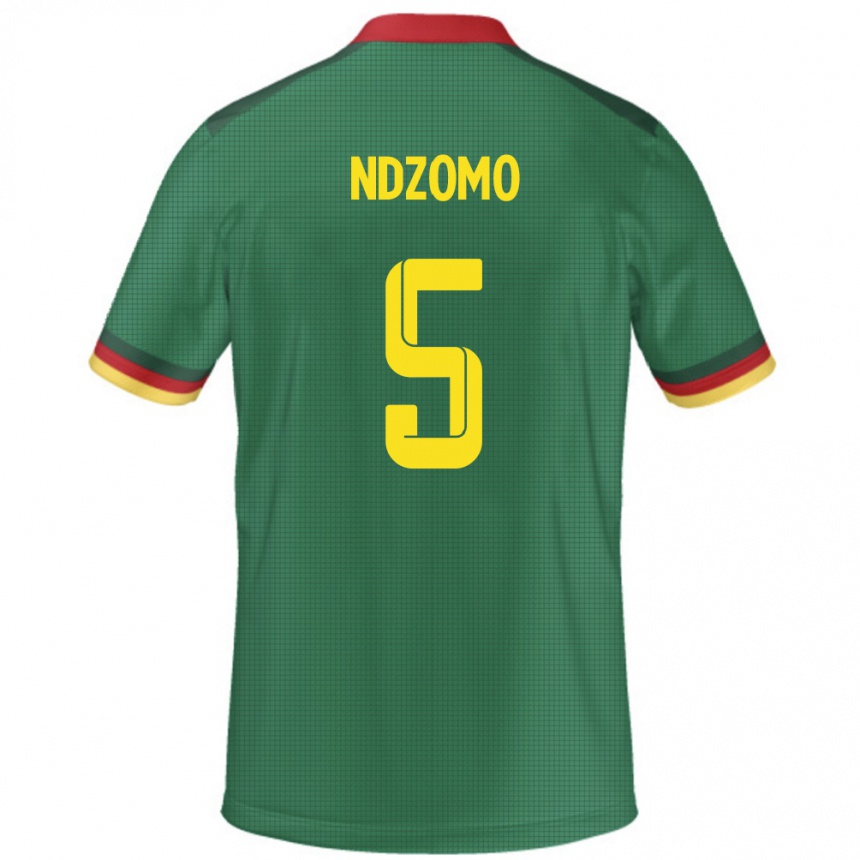 ילדים כדורגל קמרון Barnabe Ndzomo #5 יָרוֹק ג'רזי ביתית 24-26