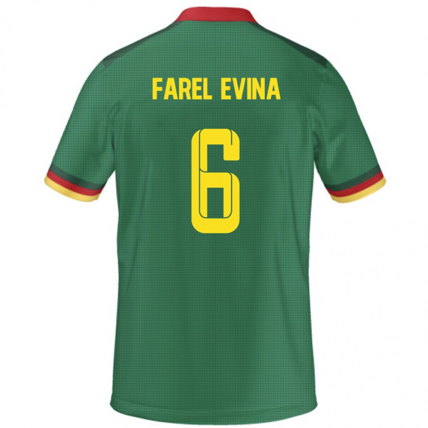 ילדים כדורגל קמרון Sony Farel Evina #6 יָרוֹק ג'רזי ביתית 24-26