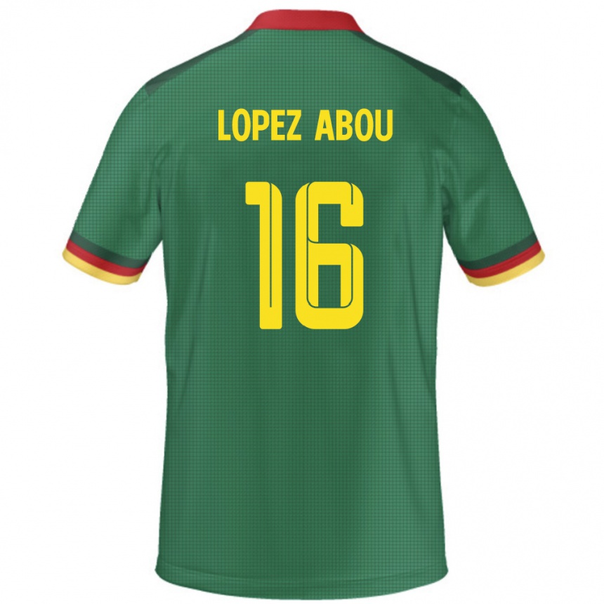 ילדים כדורגל קמרון Junior Lopez Abou #16 יָרוֹק ג'רזי ביתית 24-26