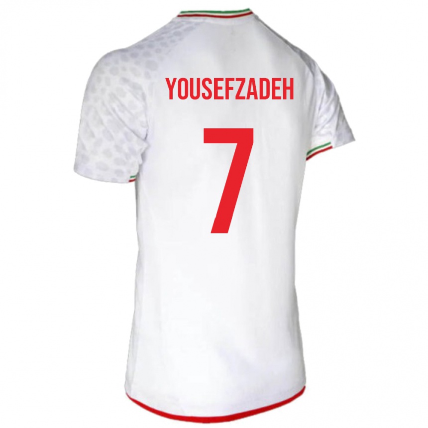 ילדים כדורגל איראן Erfan Yousefzadeh #7 לָבָן ג'רזי ביתית 24-26