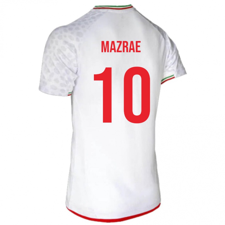 ילדים כדורגל איראן Yousef Mazrae #10 לָבָן ג'רזי ביתית 24-26