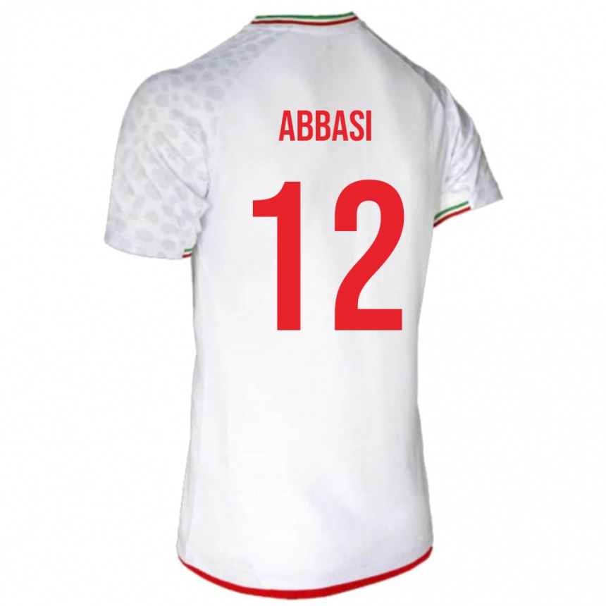 ילדים כדורגל איראן Armin Abbasi #12 לָבָן ג'רזי ביתית 24-26