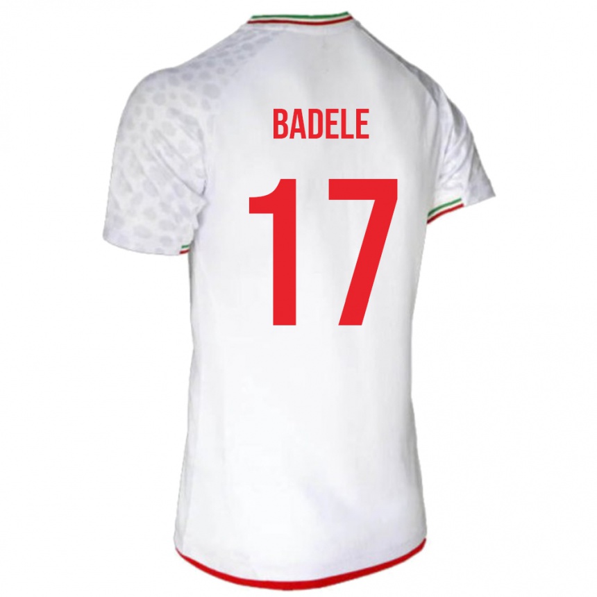 ילדים כדורגל איראן Mehrab Badele #17 לָבָן ג'רזי ביתית 24-26