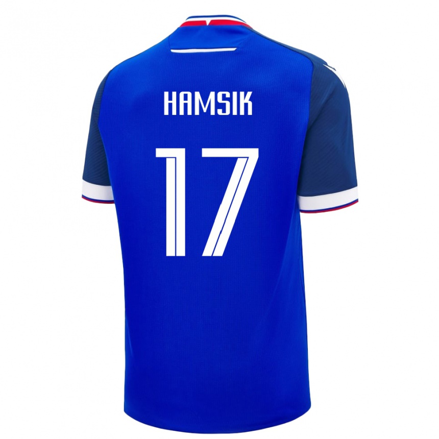 ילדים כדורגל סלובקיה Christian Hamsik #17 כְּחוֹל ג'רזי ביתית 24-26