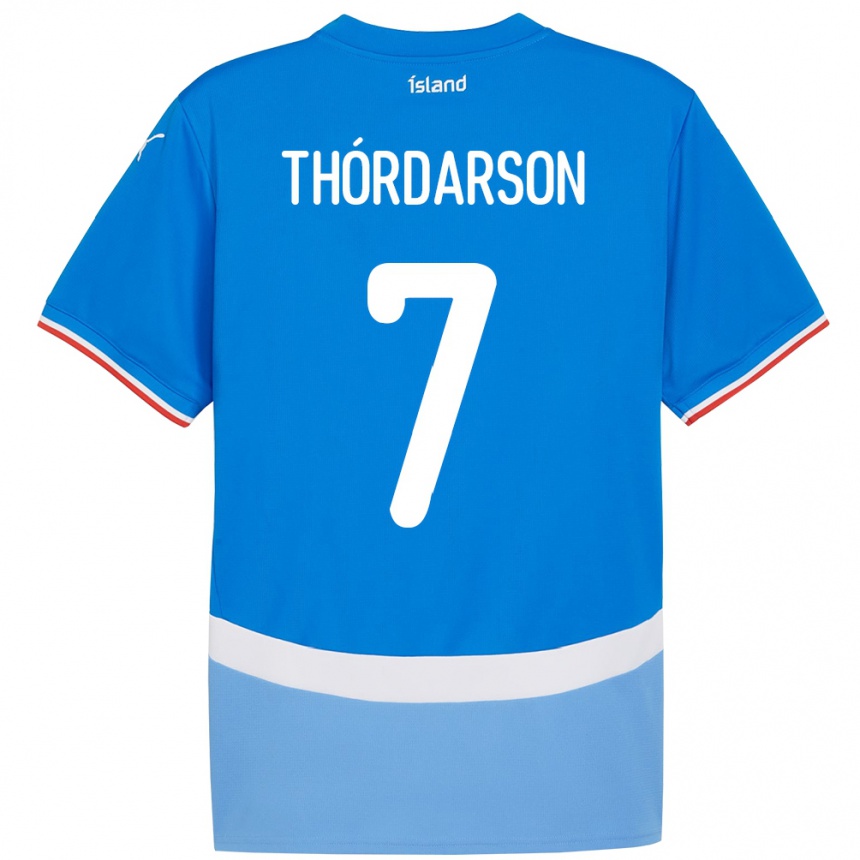 ילדים כדורגל אִיסלַנד Stígur Thórdarson #7 כְּחוֹל ג'רזי ביתית 24-26