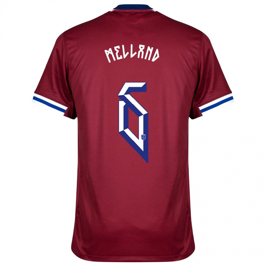 ילדים כדורגל נורבגיה Henrik Melland #6 אדום כחול לבן ג'רזי ביתית 24-26