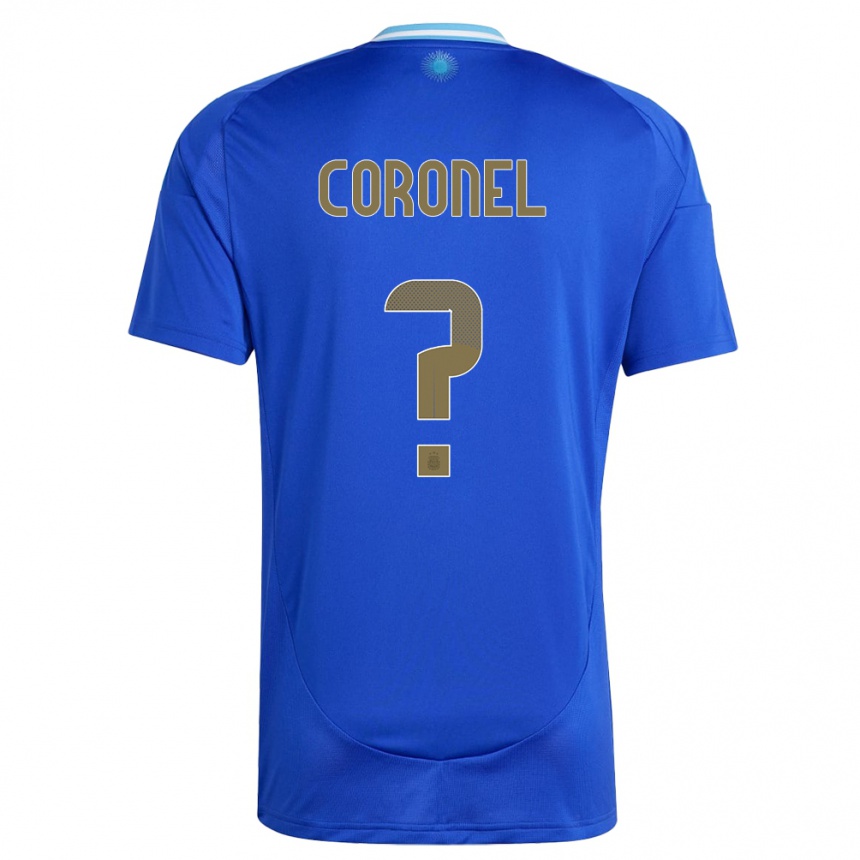 ילדים כדורגל ארגנטינה Lucas Coronel #0 כְּחוֹל הרחק ג'רזי 24-26