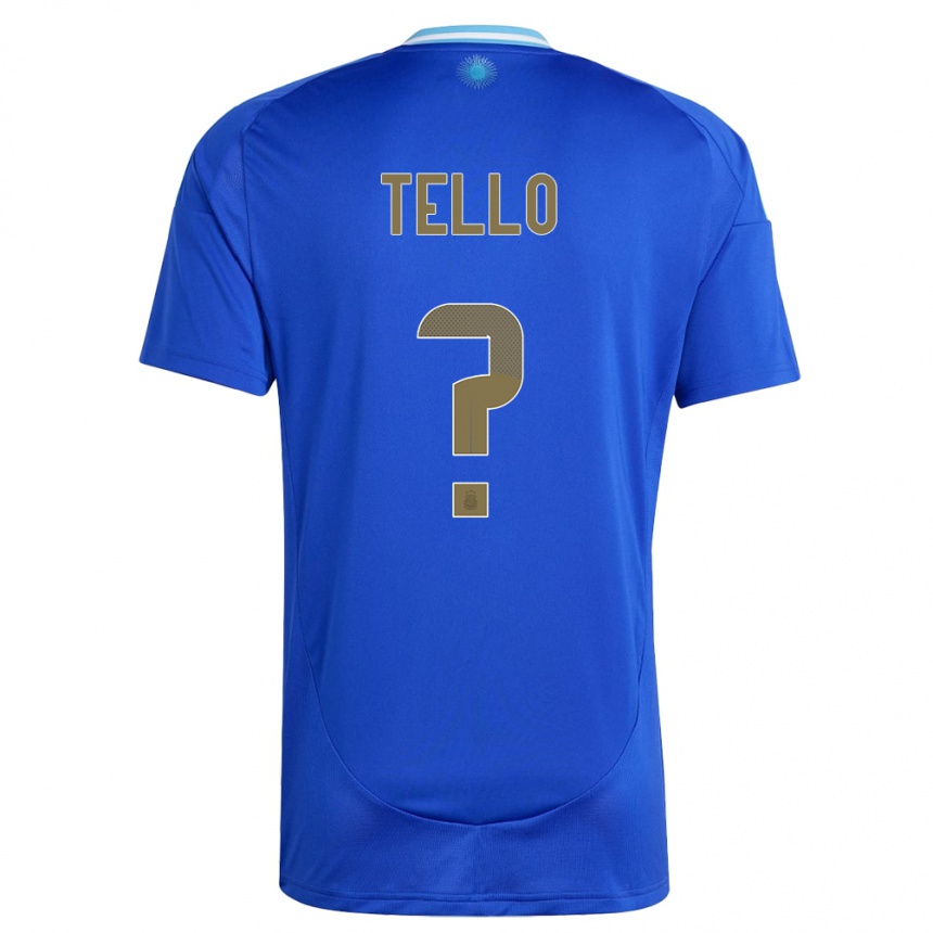 ילדים כדורגל ארגנטינה Alejandro Tello #0 כְּחוֹל הרחק ג'רזי 24-26