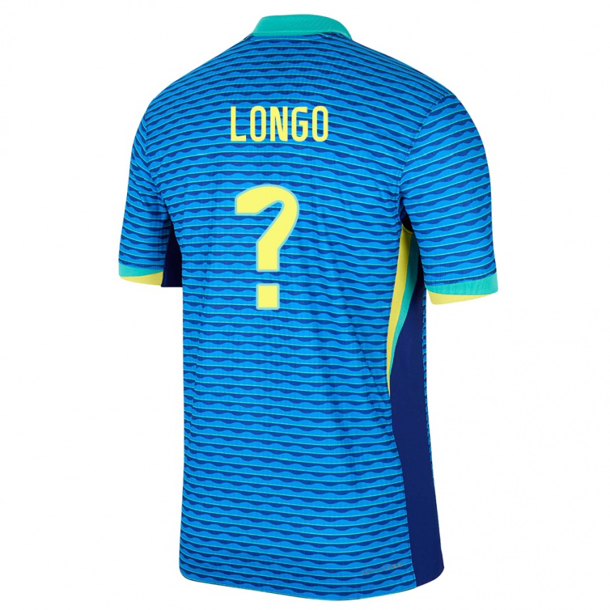 ילדים כדורגל ברזיל Felipe Longo #0 כְּחוֹל הרחק ג'רזי 24-26