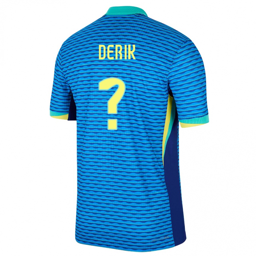 ילדים כדורגל ברזיל Léo Derik #0 כְּחוֹל הרחק ג'רזי 24-26