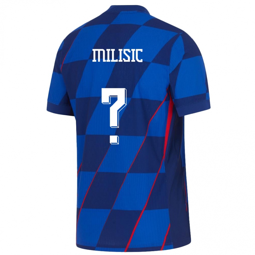 ילדים כדורגל קרואטיה Duje Milisic #0 כְּחוֹל הרחק ג'רזי 24-26