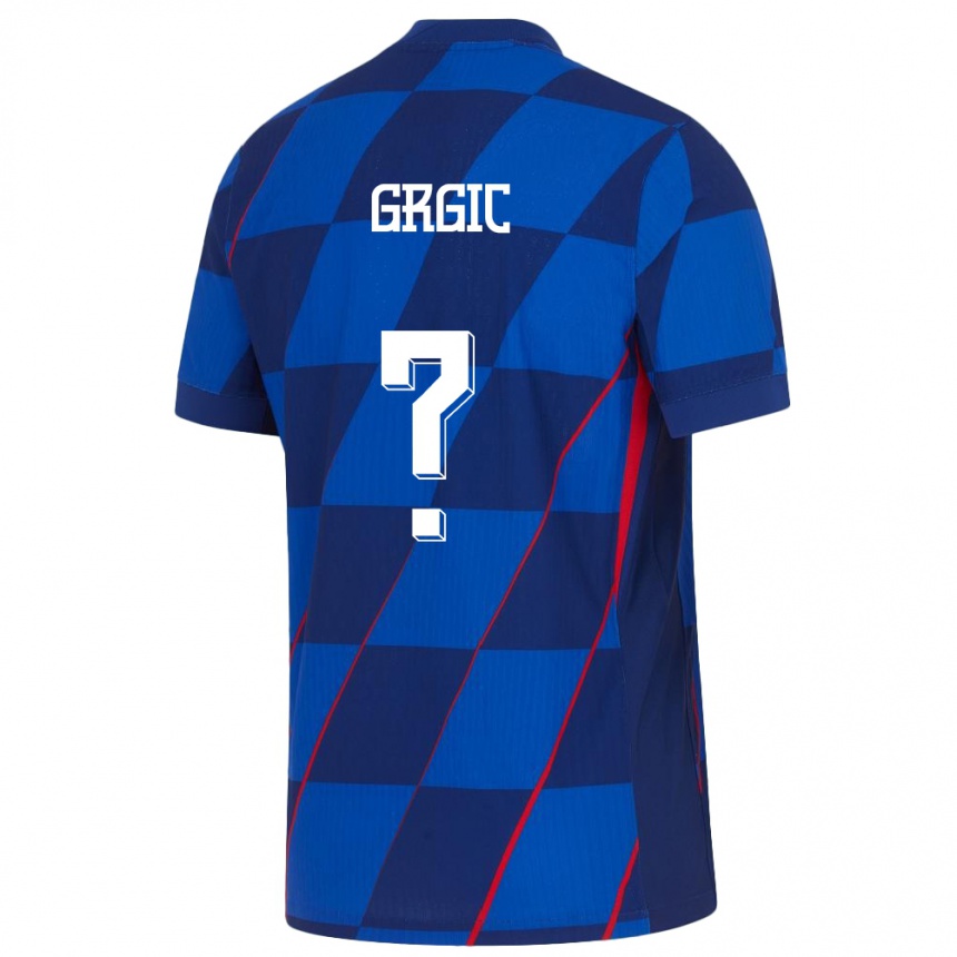 ילדים כדורגל קרואטיה Ante Grgic #0 כְּחוֹל הרחק ג'רזי 24-26
