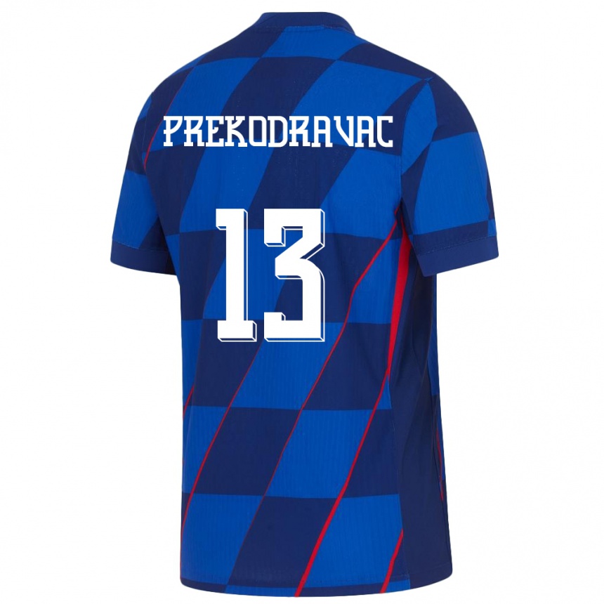 ילדים כדורגל קרואטיה Marin Prekodravac #13 כְּחוֹל הרחק ג'רזי 24-26