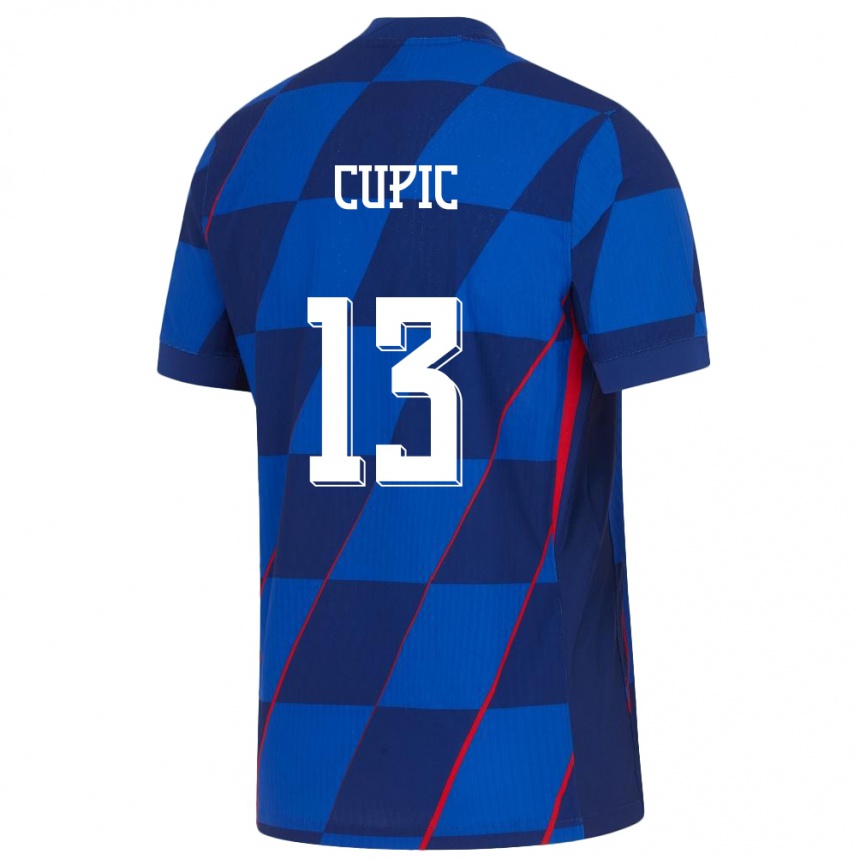 ילדים כדורגל קרואטיה Mateo Cupic #13 כְּחוֹל הרחק ג'רזי 24-26