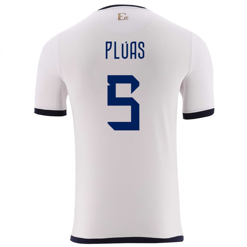 ילדים כדורגל אקוודור Erick Plúas #5 לבן הרחק ג'רזי 24-26