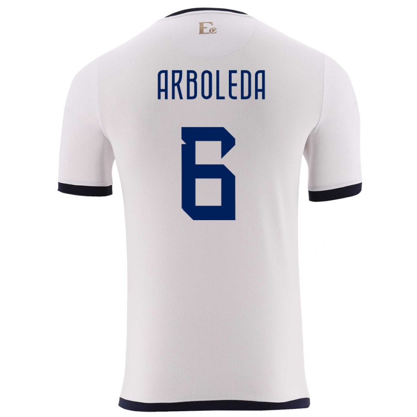 ילדים כדורגל אקוודור Edu Arboleda #6 לבן הרחק ג'רזי 24-26