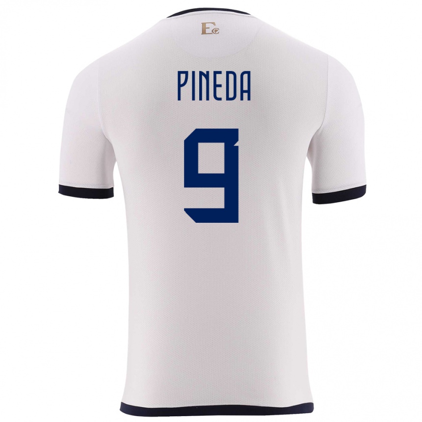 ילדים כדורגל אקוודור Kevin Pineda #9 לבן הרחק ג'רזי 24-26