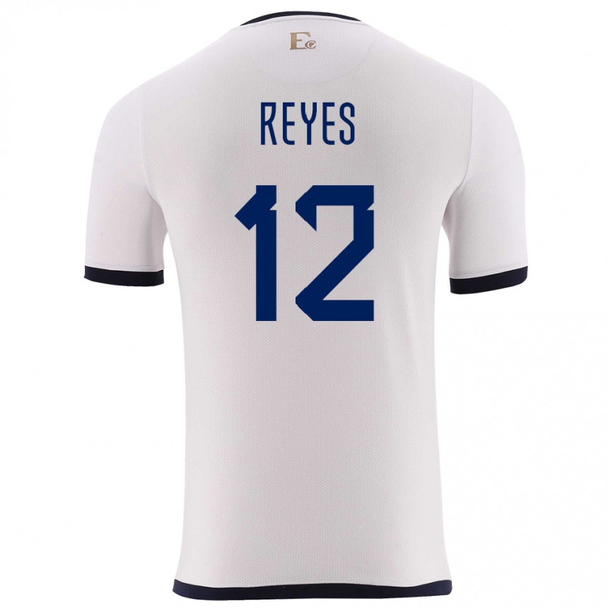 ילדים כדורגל אקוודור Jhafets Reyes #12 לבן הרחק ג'רזי 24-26