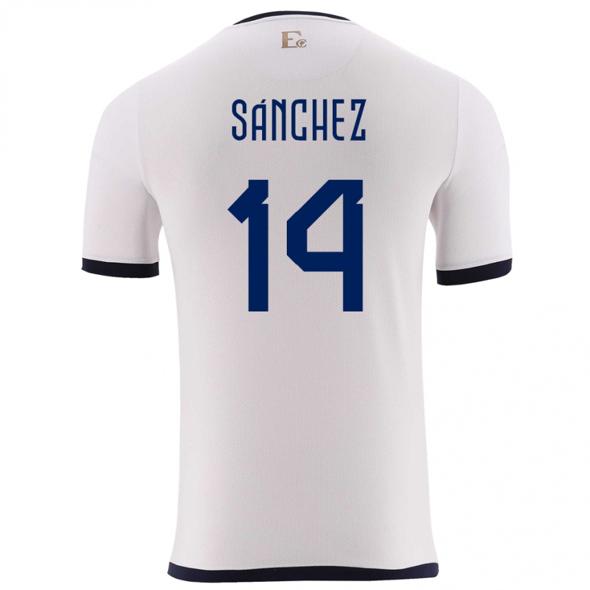 ילדים כדורגל אקוודור Isaac Sánchez #14 לבן הרחק ג'רזי 24-26