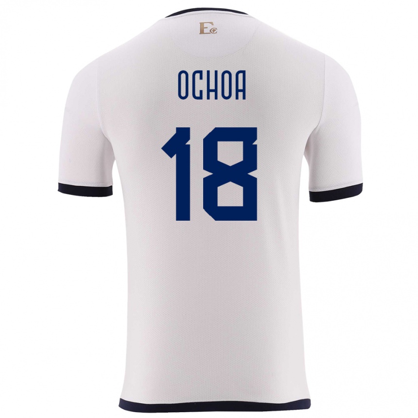 ילדים כדורגל אקוודור Youri Ochoa #18 לבן הרחק ג'רזי 24-26