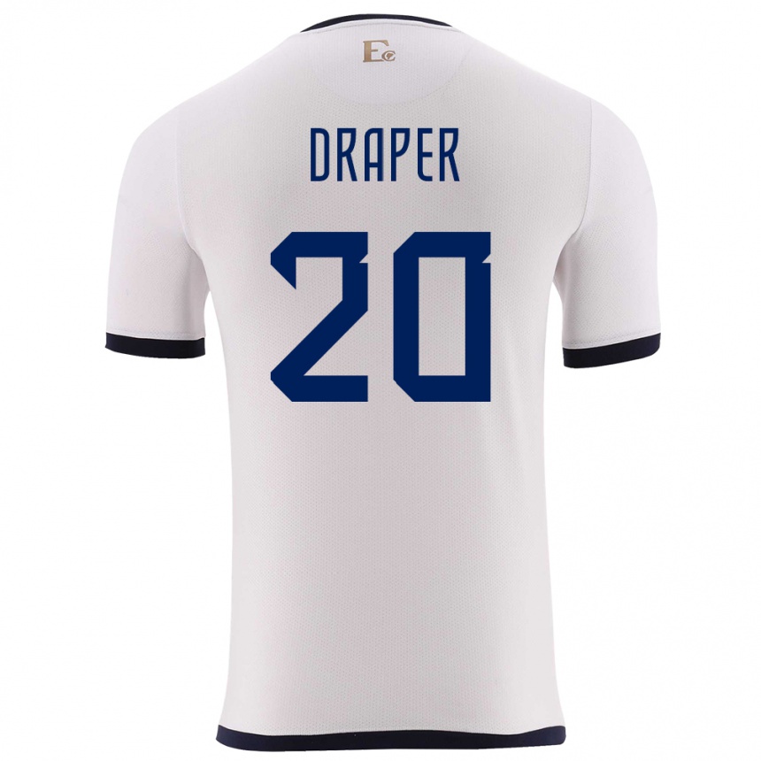 ילדים כדורגל אקוודור Andrew Draper #20 לבן הרחק ג'רזי 24-26