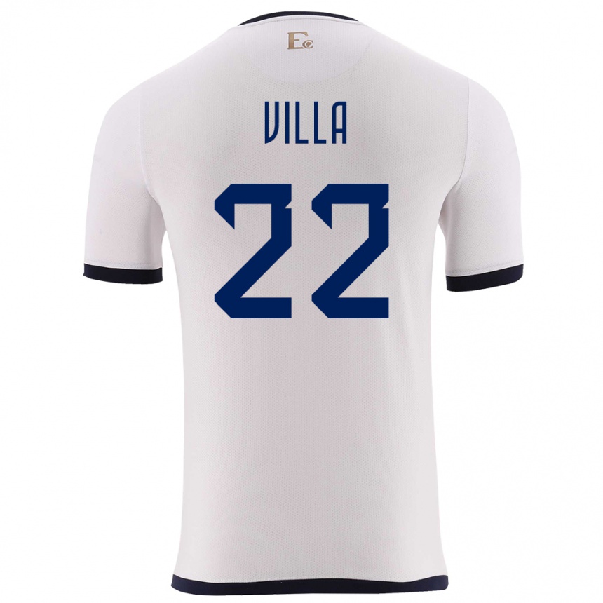 ילדים כדורגל אקוודור Alexis Villa #22 לבן הרחק ג'רזי 24-26