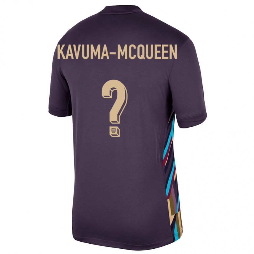 ילדים כדורגל אנגליה Ryan Kavuma-Mcqueen #0 צימוק כהה הרחק ג'רזי 24-26