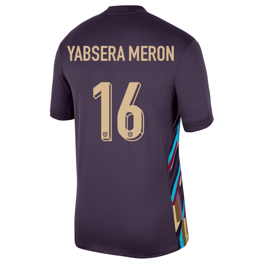 ילדים כדורגל אנגליה Yabsera Meron #16 צימוק כהה הרחק ג'רזי 24-26