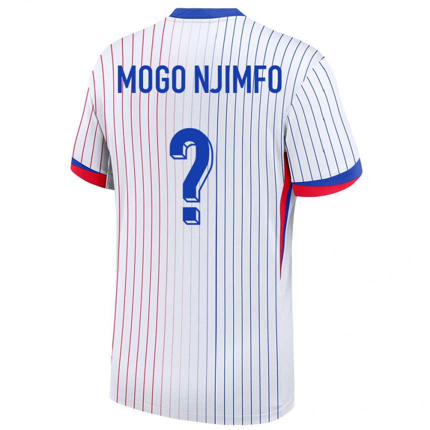 ילדים כדורגל צרפת Arthur Mogo Njimfo #0 לבן הרחק ג'רזי 24-26