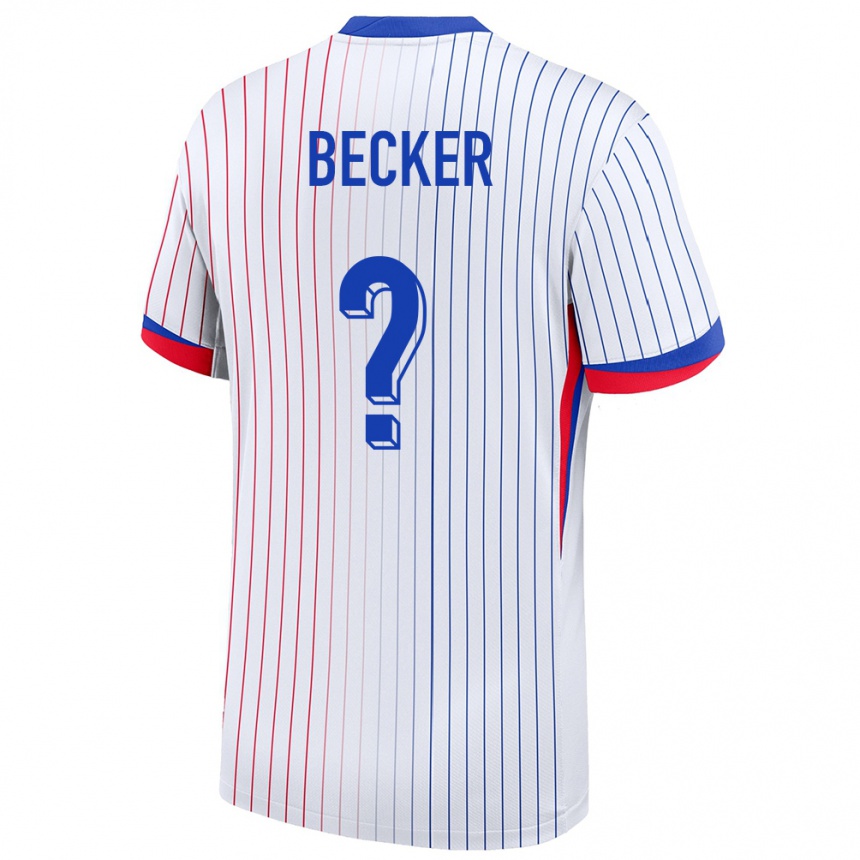 ילדים כדורגל צרפת Yoann Becker #0 לבן הרחק ג'רזי 24-26
