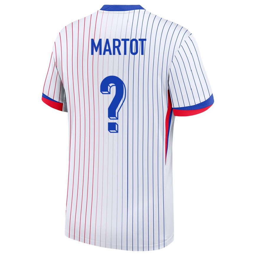 ילדים כדורגל צרפת Loan Martot #0 לבן הרחק ג'רזי 24-26