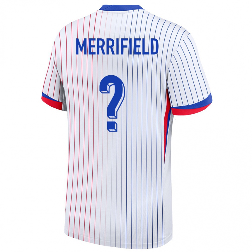 ילדים כדורגל צרפת Loan Merrifield #0 לבן הרחק ג'רזי 24-26