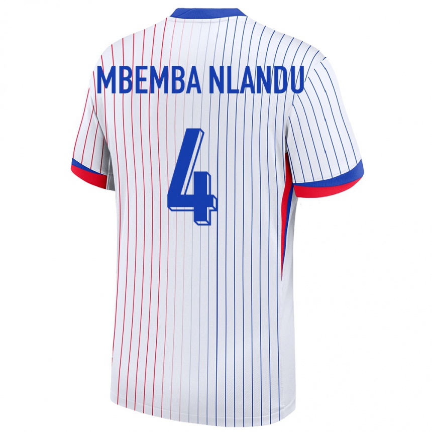 ילדים כדורגל צרפת Emmanuel Mbemba Nlandu #4 לבן הרחק ג'רזי 24-26