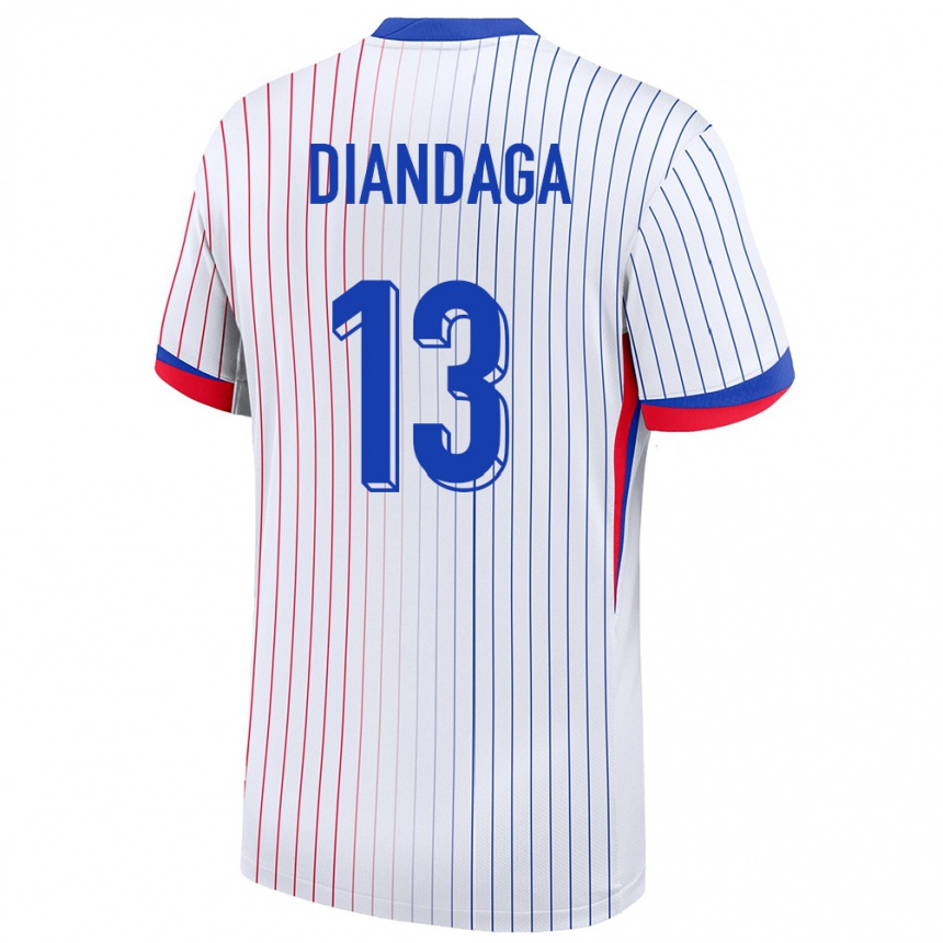 ילדים כדורגל צרפת Hermann Diandaga #13 לבן הרחק ג'רזי 24-26