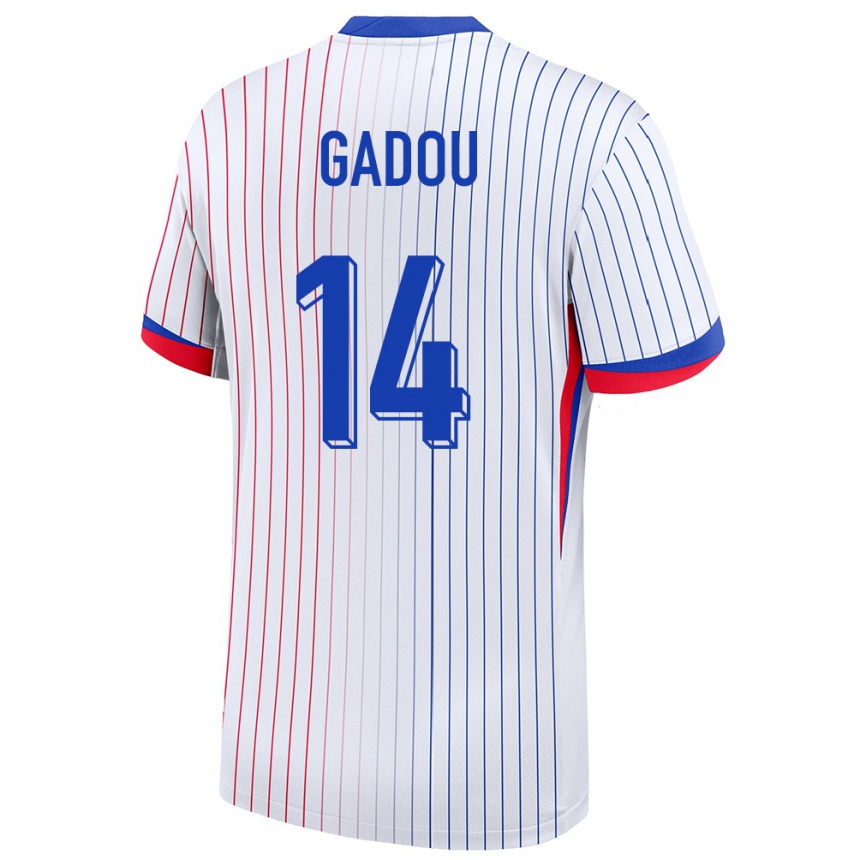 ילדים כדורגל צרפת Joane Gadou #14 לבן הרחק ג'רזי 24-26