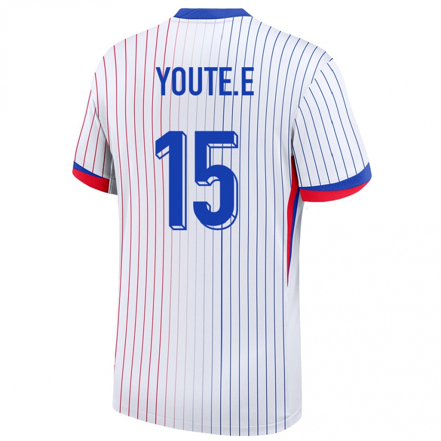 ילדים כדורגל צרפת Étienne Youté Kinkoué #15 לבן הרחק ג'רזי 24-26