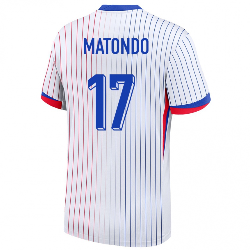 ילדים כדורגל צרפת Rudy Matondo #17 לבן הרחק ג'רזי 24-26