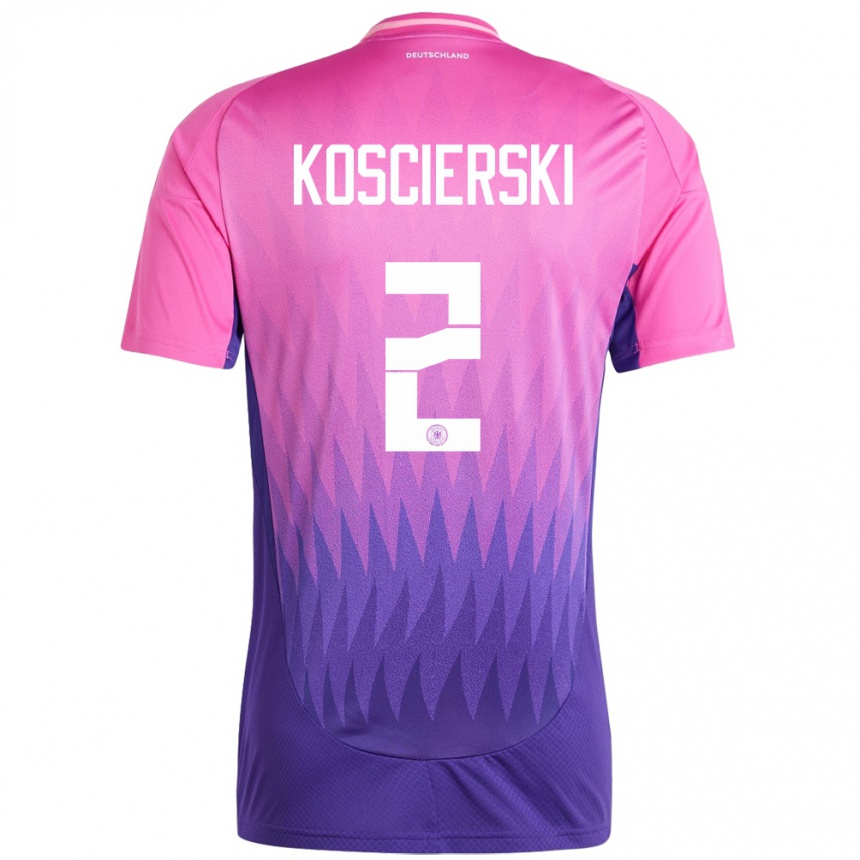 ילדים כדורגל גרמניה Kacper Koscierski #2 ורוד סגול הרחק ג'רזי 24-26