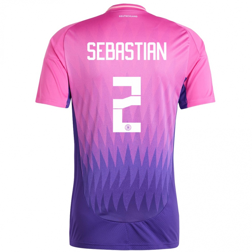 ילדים כדורגל גרמניה Jordy Sebastian #2 ורוד סגול הרחק ג'רזי 24-26