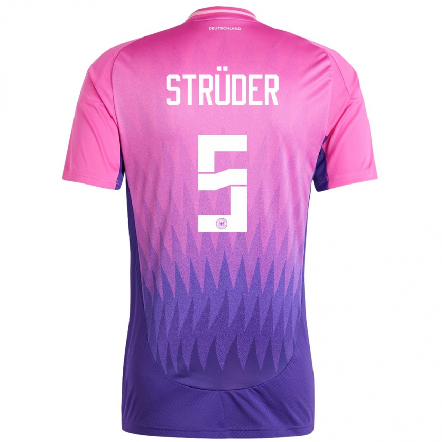 ילדים כדורגל גרמניה Mika Strüder #5 ורוד סגול הרחק ג'רזי 24-26