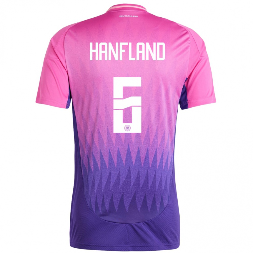 ילדים כדורגל גרמניה Paul Hanfland #6 ורוד סגול הרחק ג'רזי 24-26