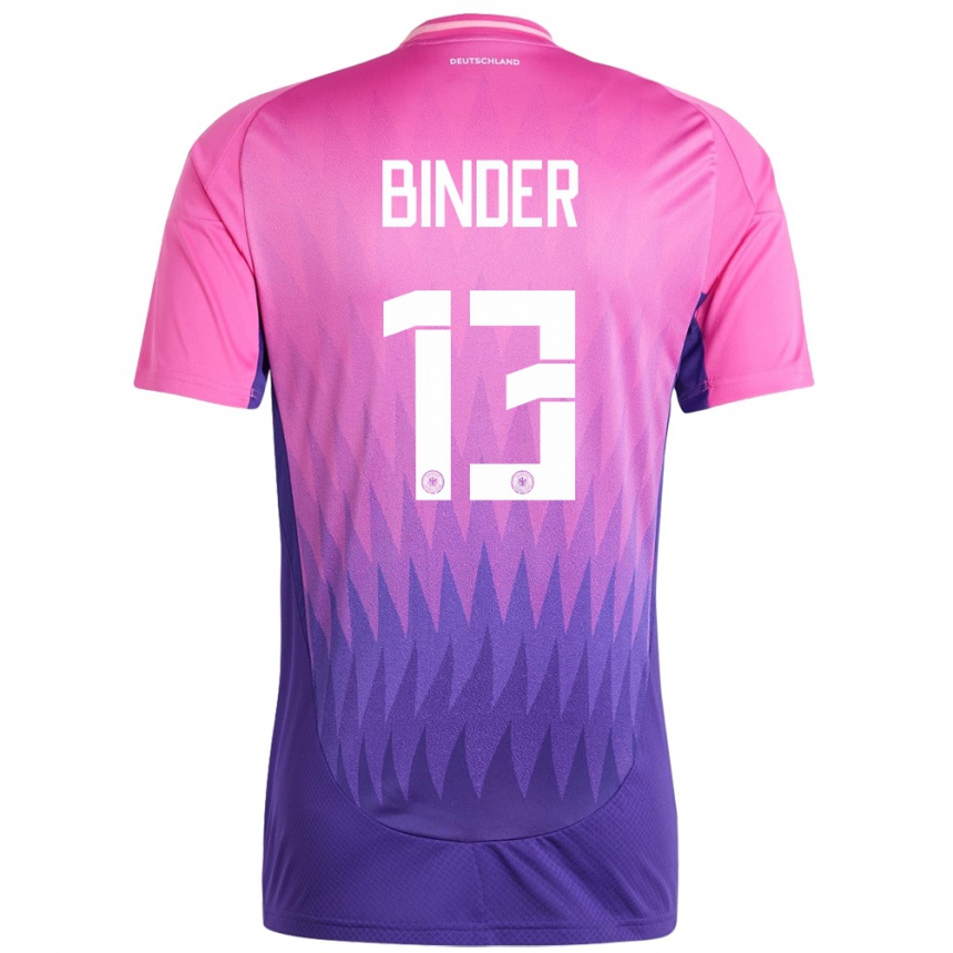 ילדים כדורגל גרמניה Tim Binder #13 ורוד סגול הרחק ג'רזי 24-26