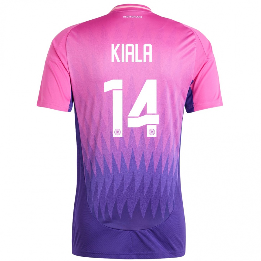 ילדים כדורגל גרמניה Cassiano Kiala #14 ורוד סגול הרחק ג'רזי 24-26