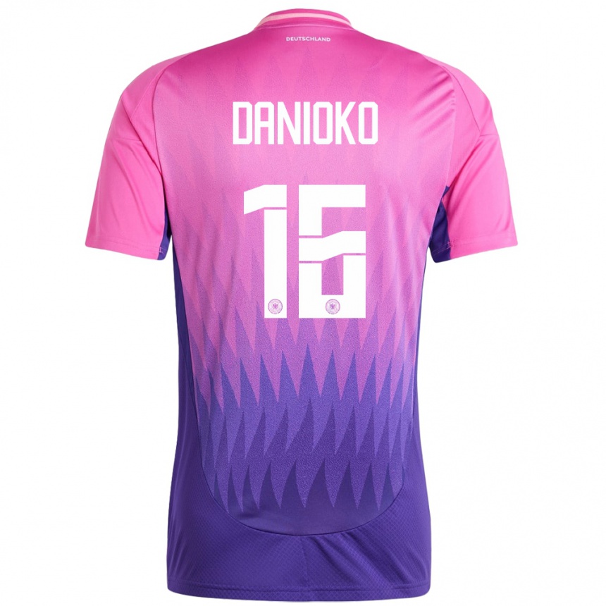 ילדים כדורגל גרמניה Leeron Danioko #16 ורוד סגול הרחק ג'רזי 24-26