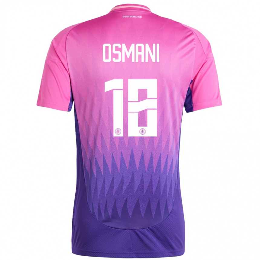 ילדים כדורגל גרמניה Erblin Osmani #18 ורוד סגול הרחק ג'רזי 24-26