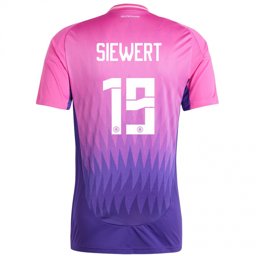 ילדים כדורגל גרמניה Joschua Siewert #19 ורוד סגול הרחק ג'רזי 24-26