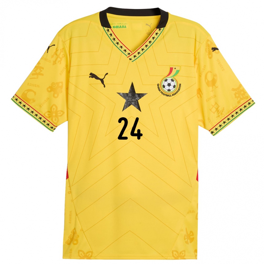 ילדים כדורגל גאנה איזק אפול #24 צָהוֹב הרחק ג'רזי 24-26 ילדים כדורגל גאנה איזק אפול #24 צָהוֹב הרחק ג'רזי 24-26