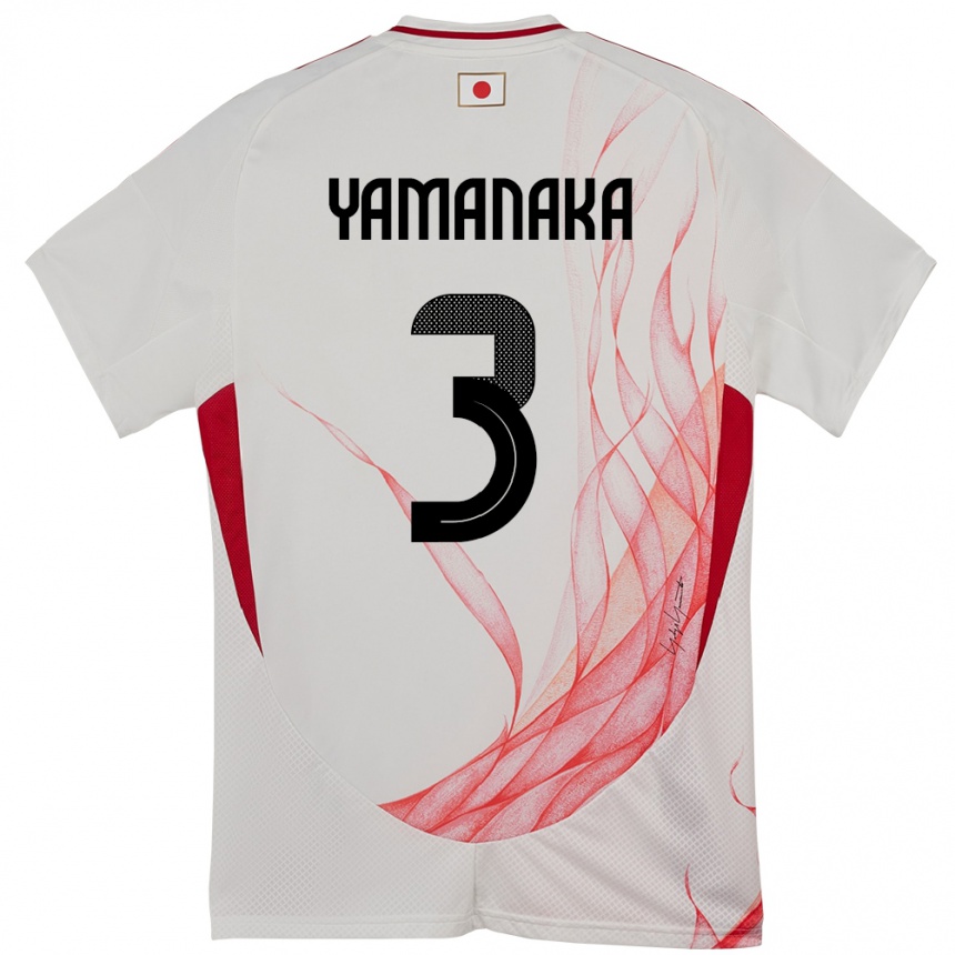 ילדים כדורגל יַפָּן Yuki Yamanaka #3 לָבָן הרחק ג'רזי 24-26